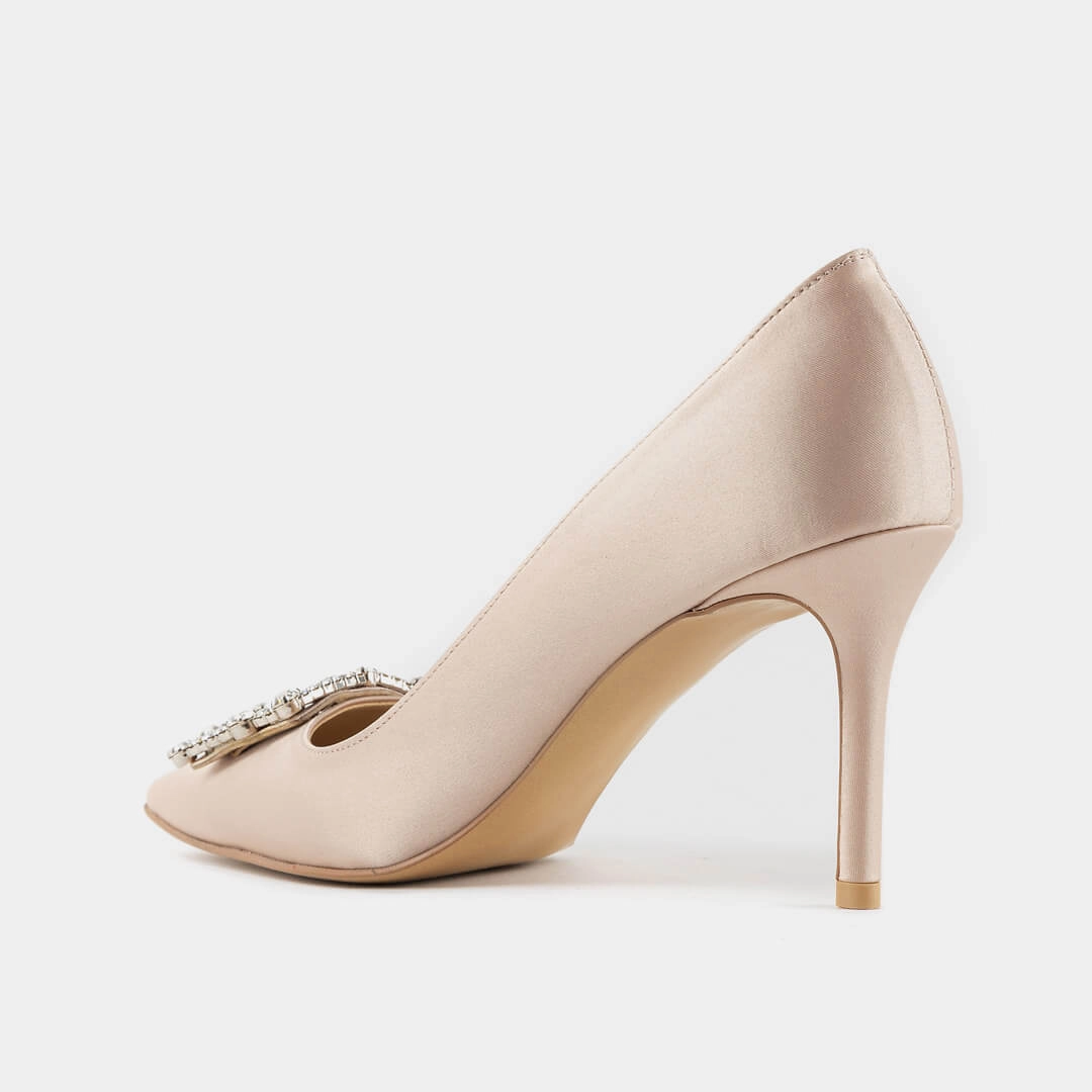*UK size 1 - MOLLY  - beige, 8cm heels