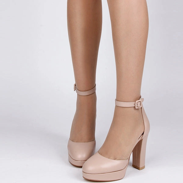 *UK size 2 - BO - High  nude leather, 10/2cm heels