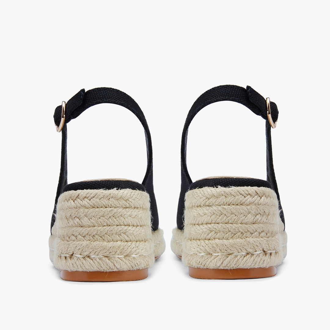 *VITTORIA - black ankle strap espadrilles