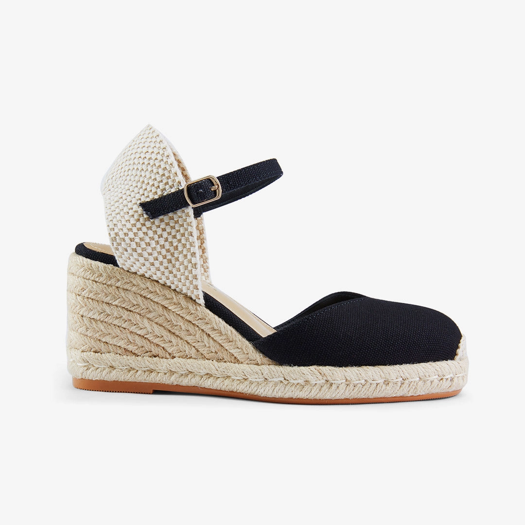 *VITTORIA - black ankle strap espadrilles