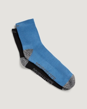Accion driMOTION Quarter Crew Socks - 2 Pack - Black/Blueridge
