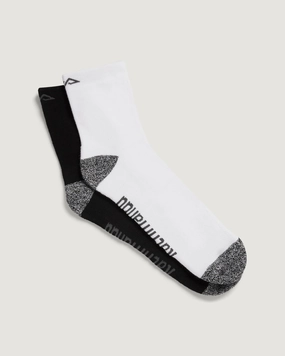 Accion driMOTION Quarter Crew Socks - 2 Pack - Black/White