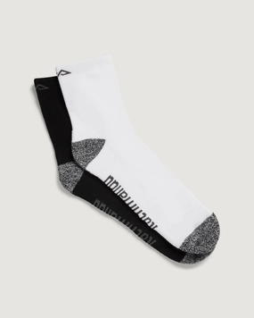 Accion driMOTION Quarter Crew Socks - 2 Pack - Black/White