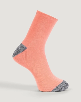 Accion driMOTION Quarter Crew Socks - 2 Pack - White/Blush Pink
