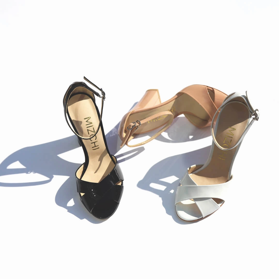 ALOVE PATENT - block heel sandal