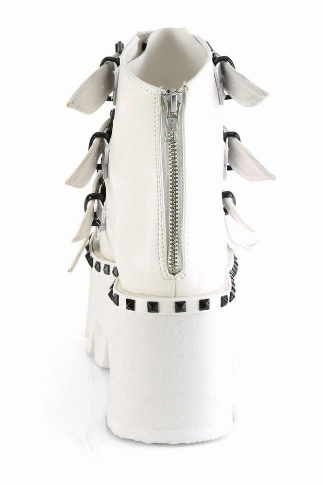 ASHES-70 Ankle Boot | White Faux Leather