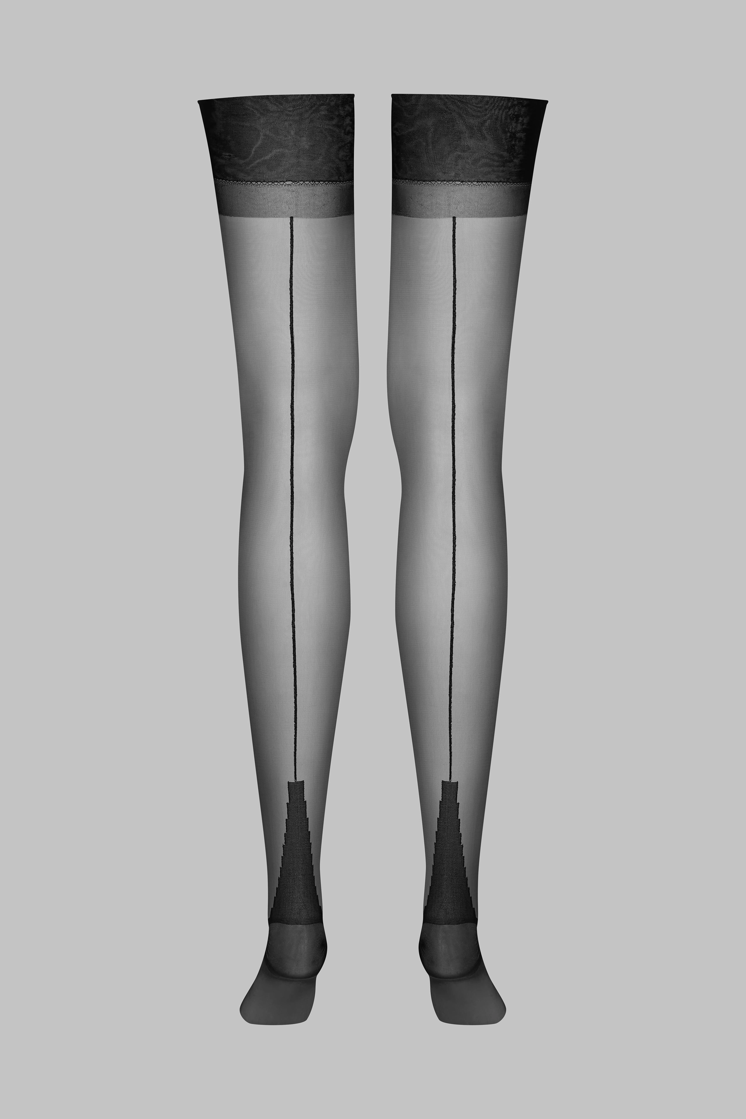 Back seamed nylon stockings Signature 15D - Les Coquetteries