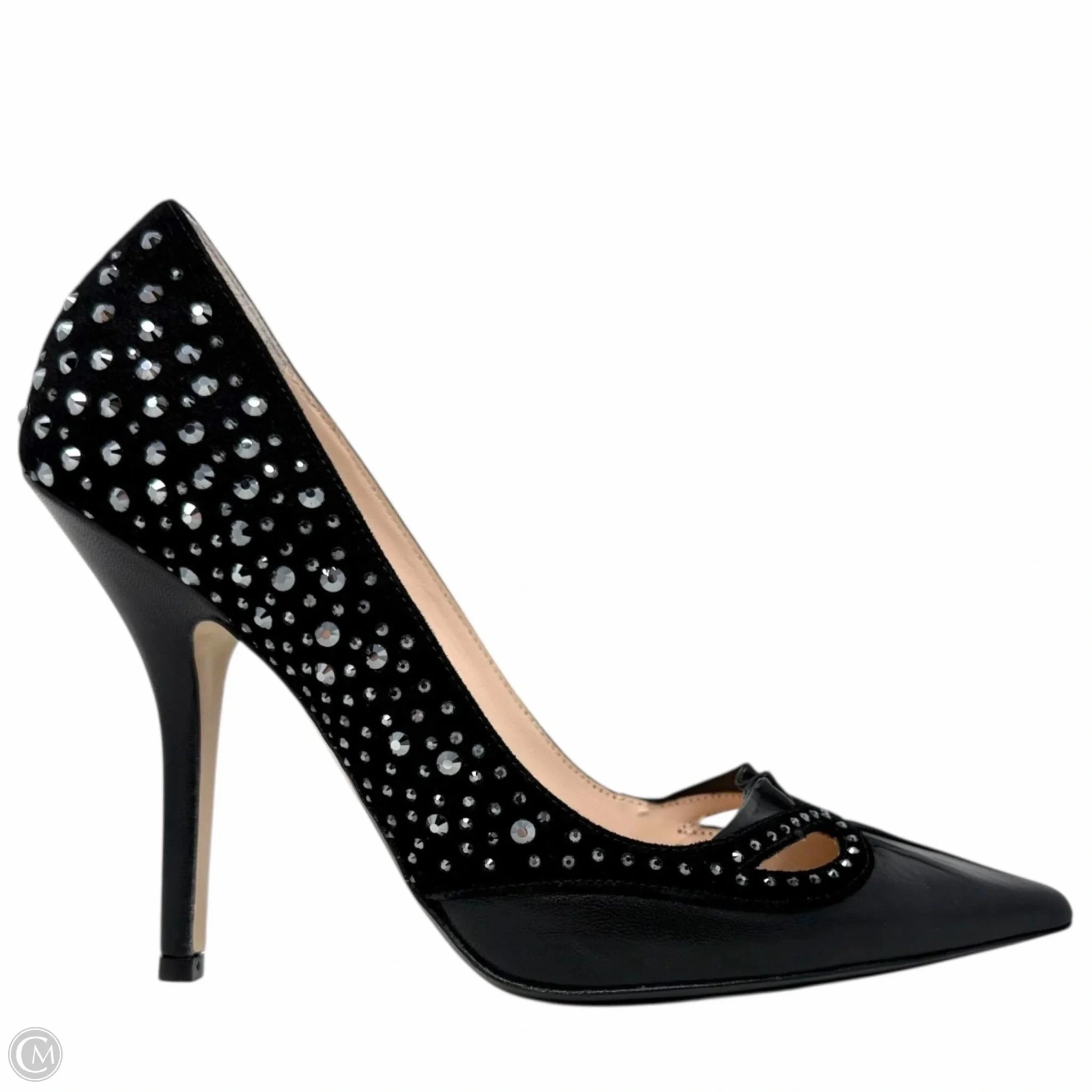 Capretto Camoscio Crystal Embellished Cutout Stiletto Pumps By N° 21 In Black, Size: US 8.5/IT 38.5