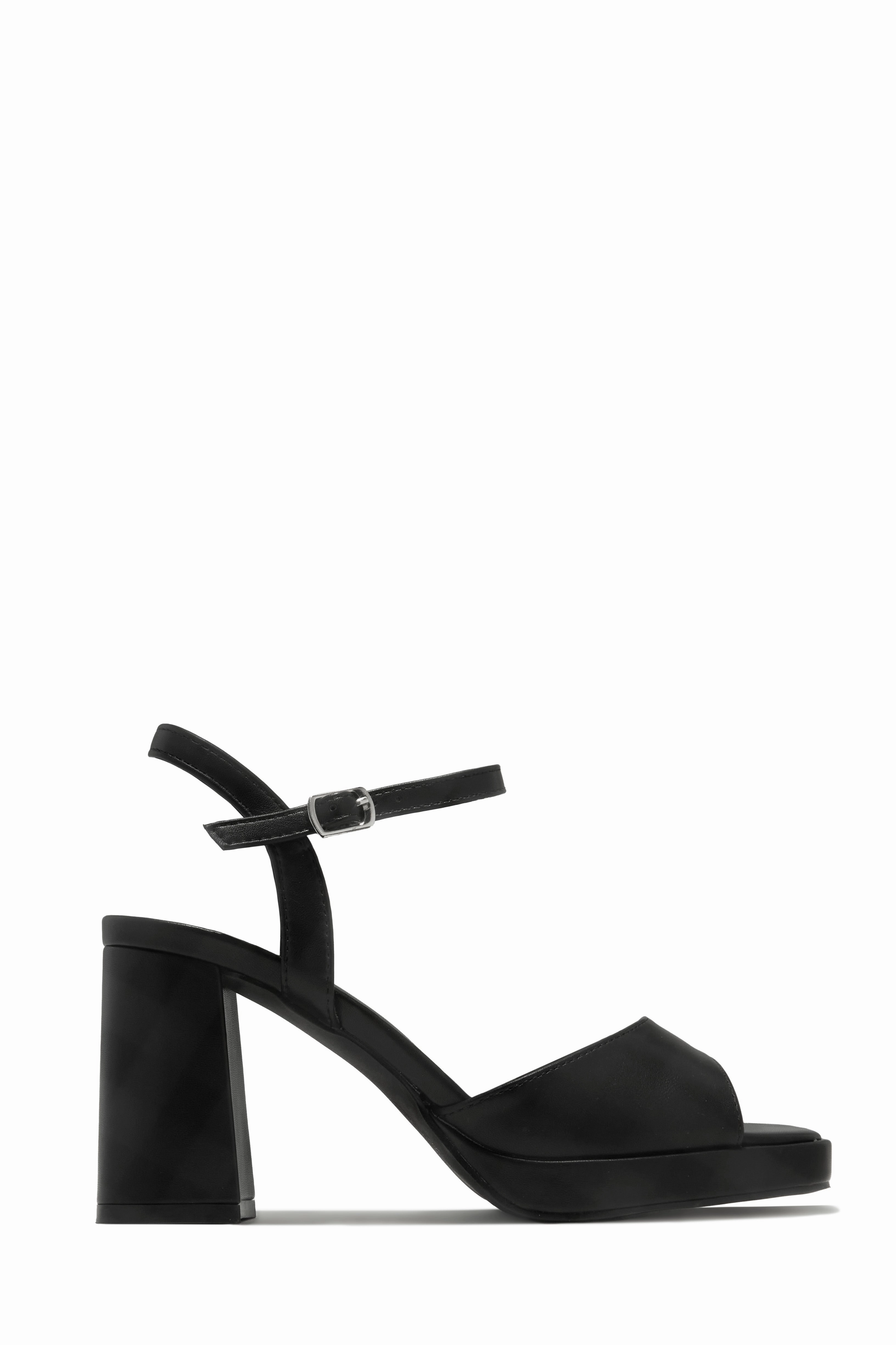Claire Platform Block Heels - Black