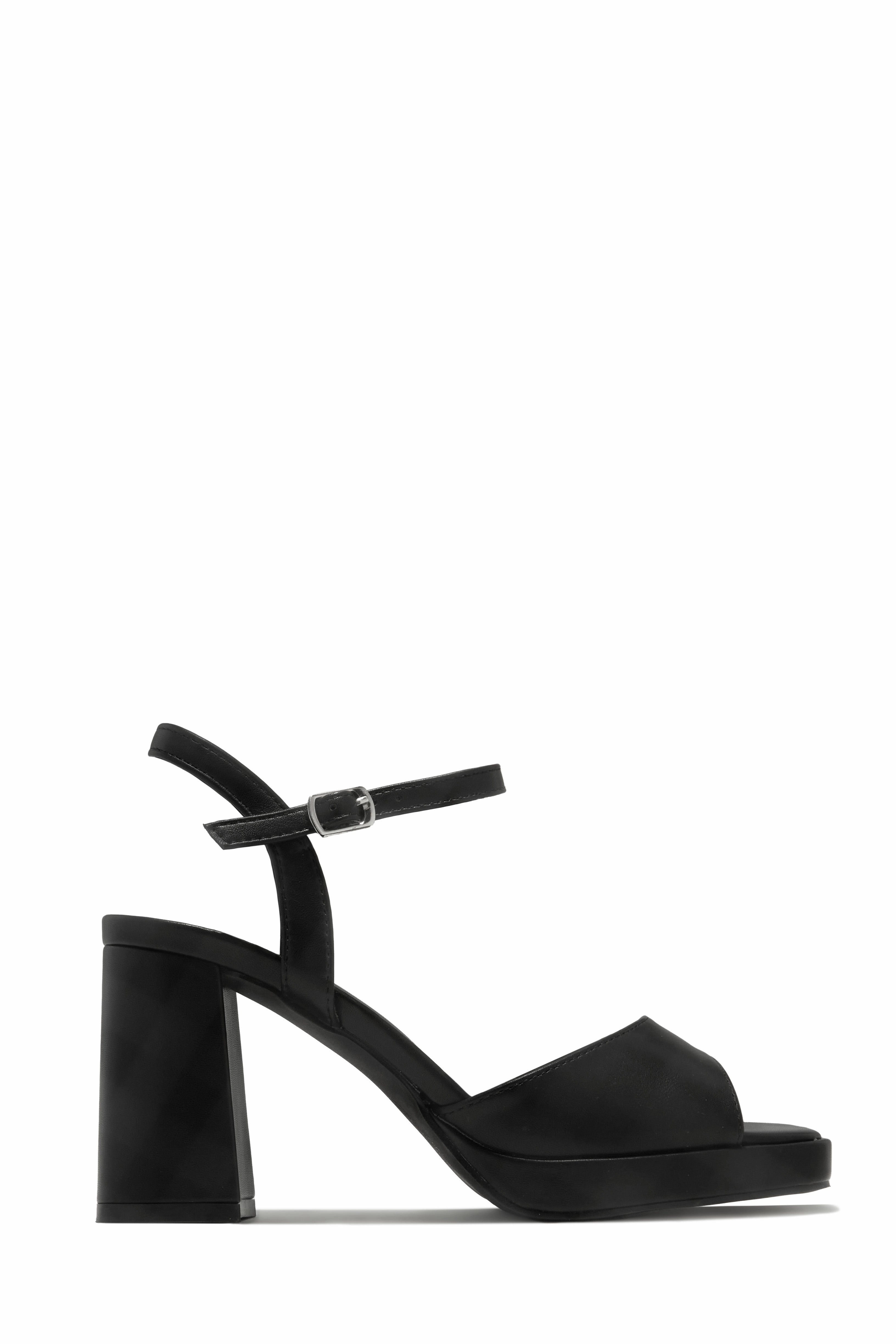 Claire Platform Block Heels - Black