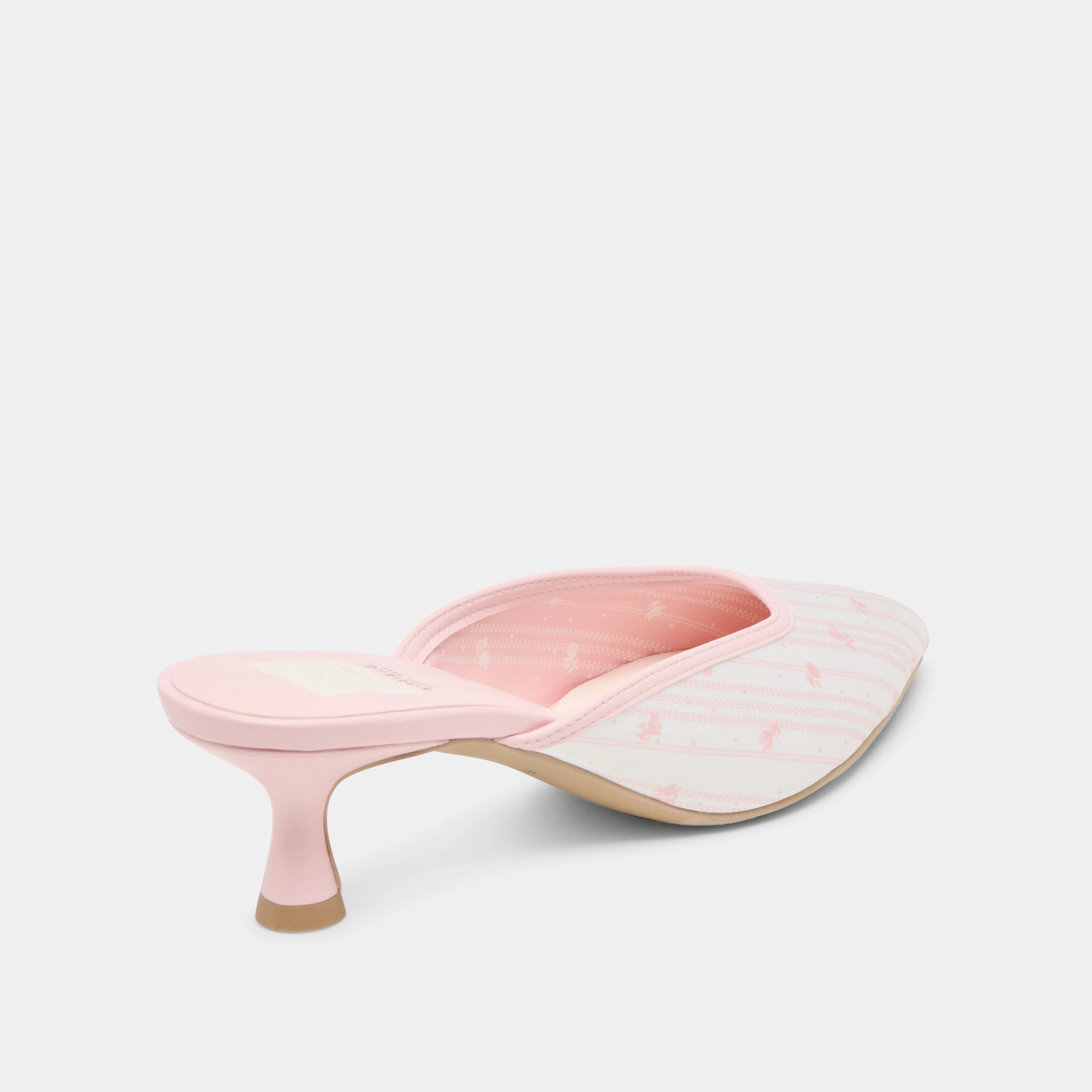 CLEO X BYRDIE GOLF HEELS PINK FLORAL SATIN