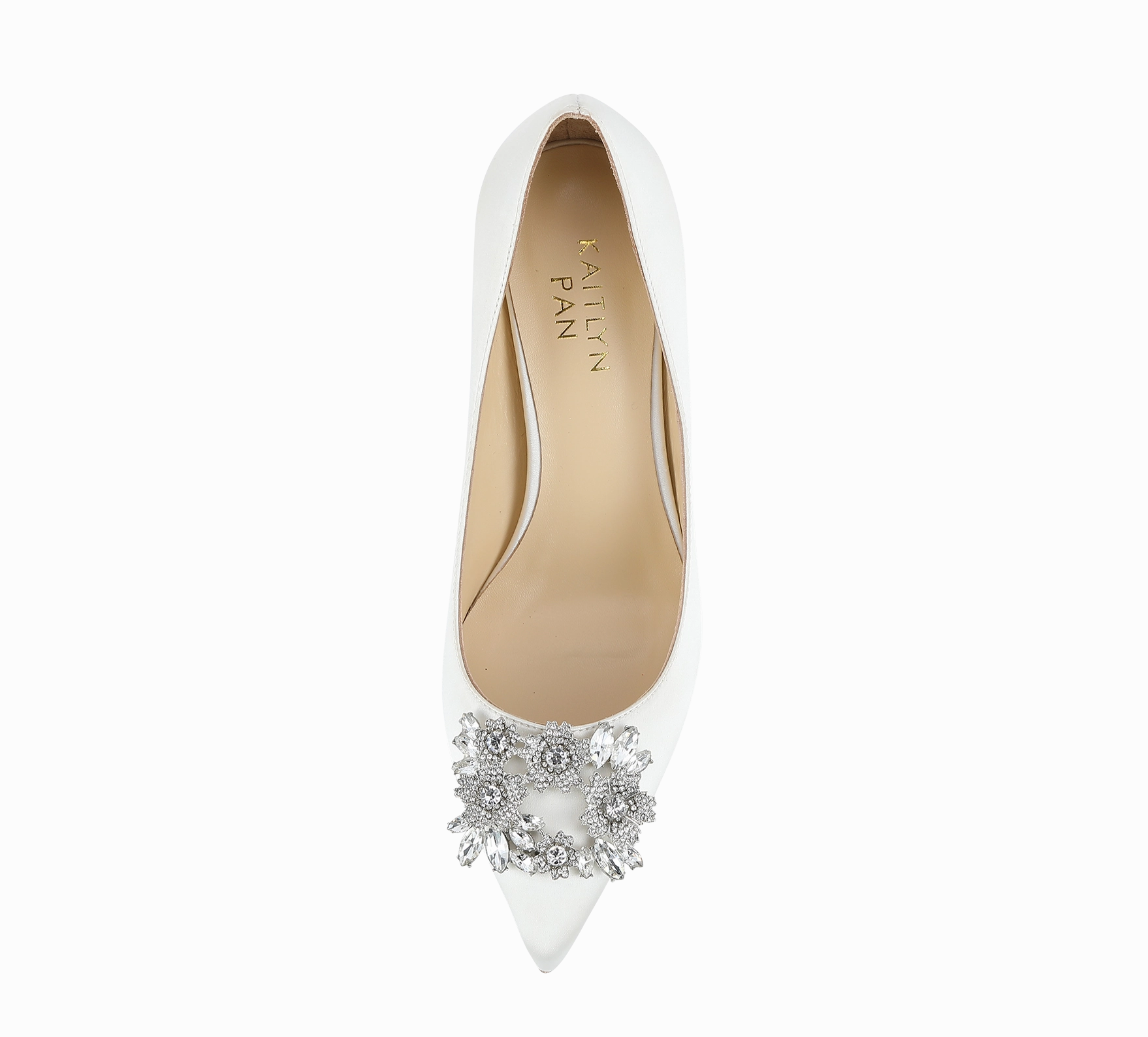 Crystal Buckle Satin Pumps