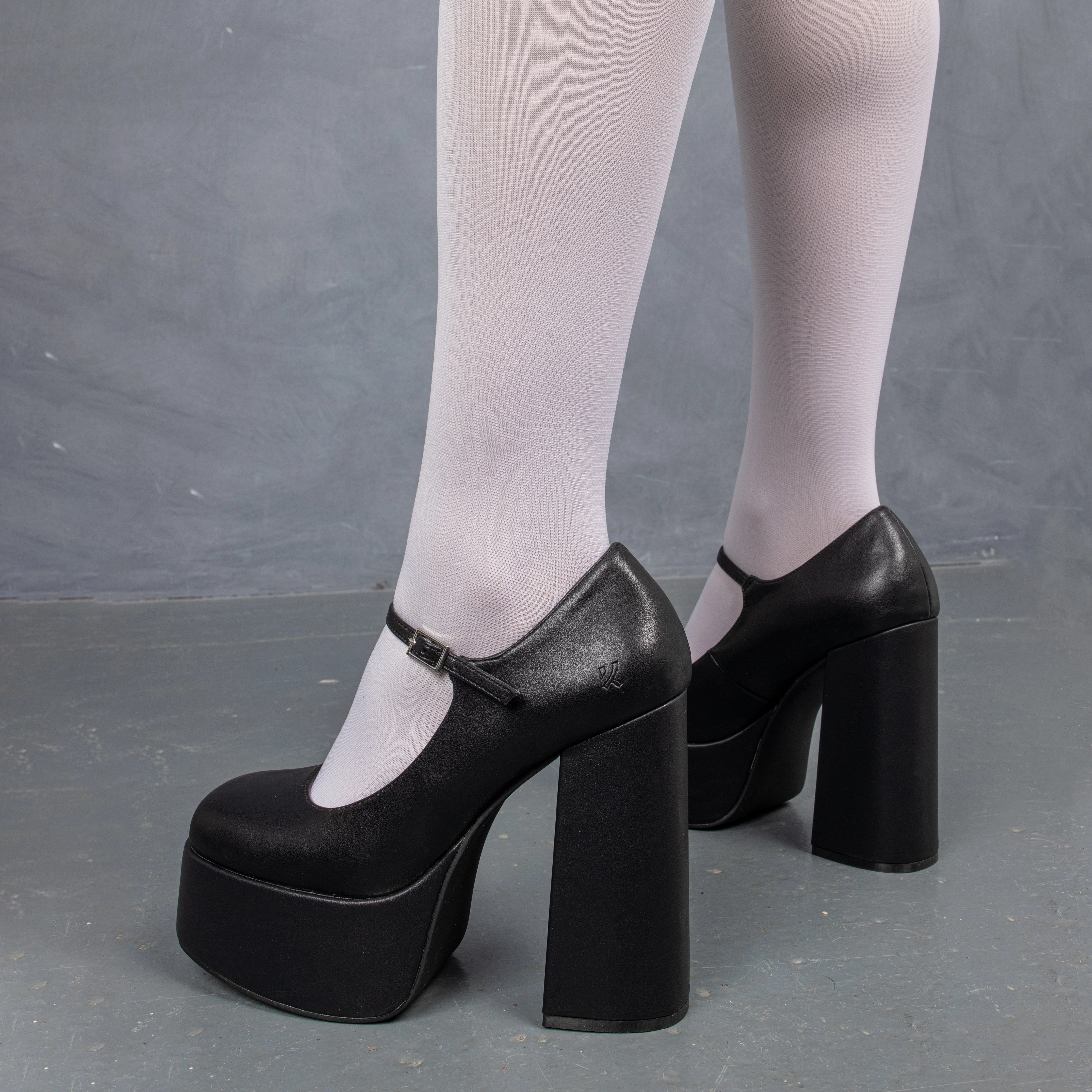 Darkbloom Black Platform Heels-Size 6-Clearance