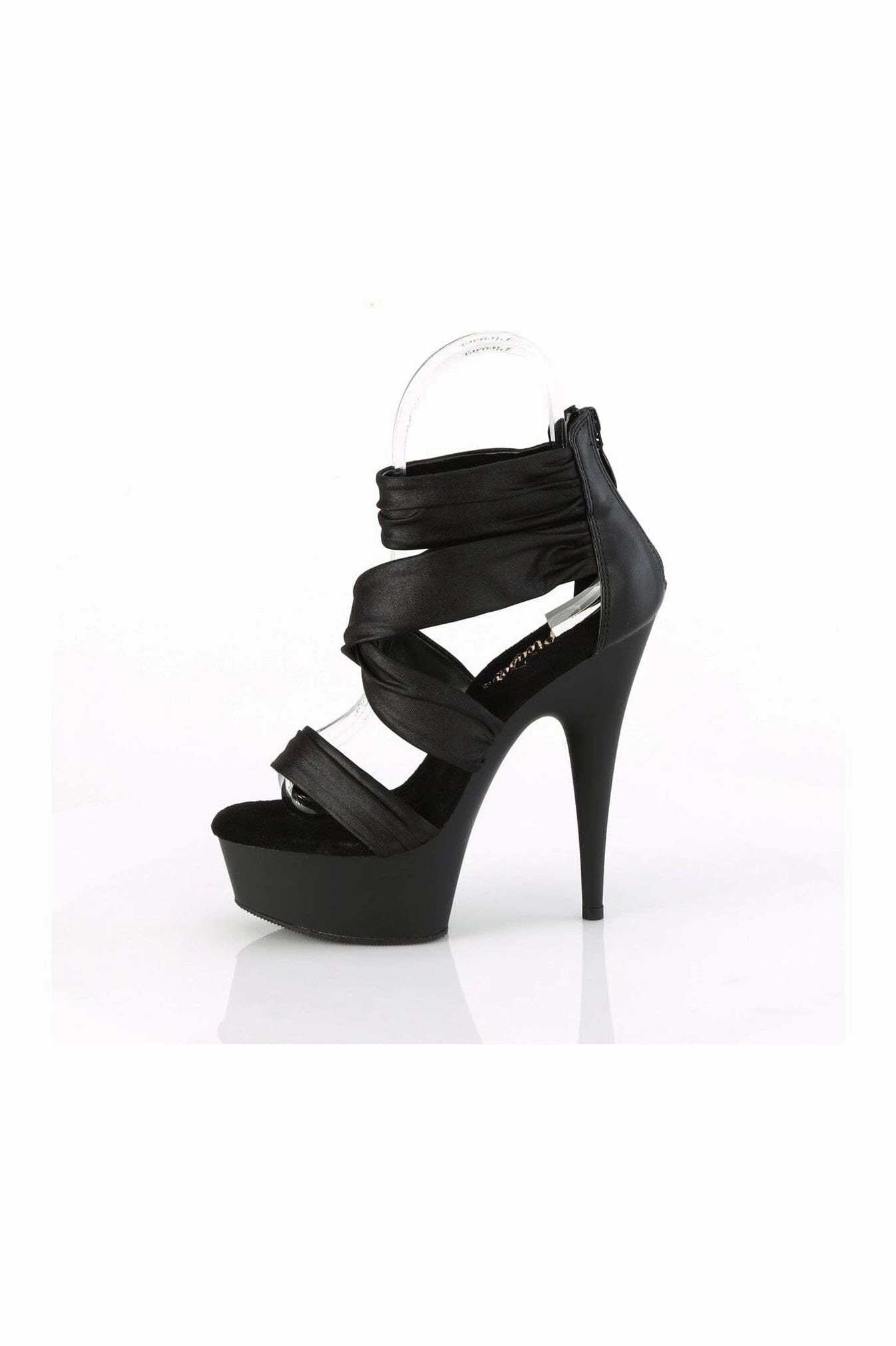 DELIGHT-620 Black Faux Leather Sandal