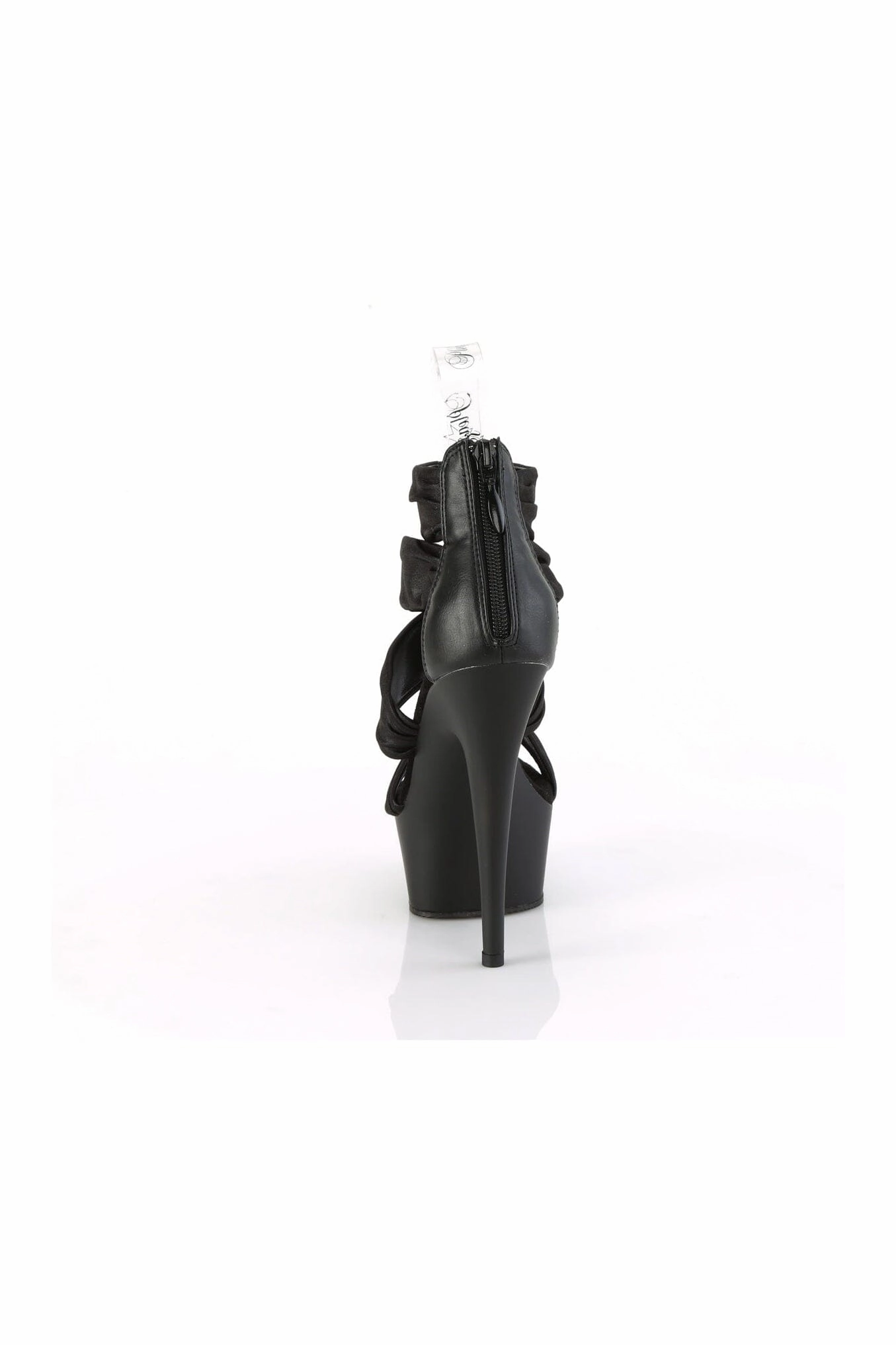 DELIGHT-620 Black Faux Leather Sandal