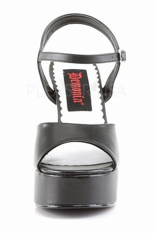 DOLLY-09 Sandal | Black Faux Leather