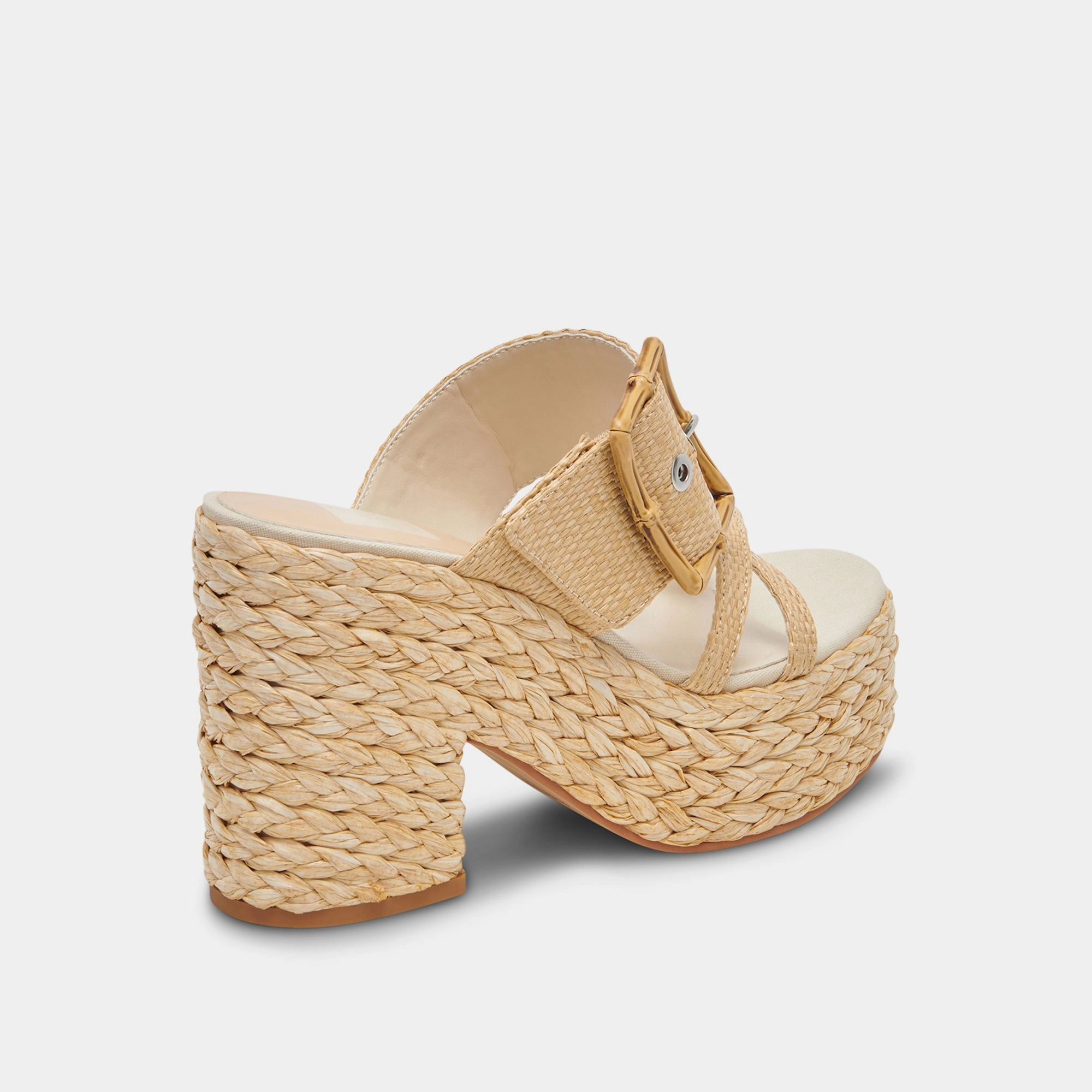 EDWINA HEELS LT NATURAL RAFFIA