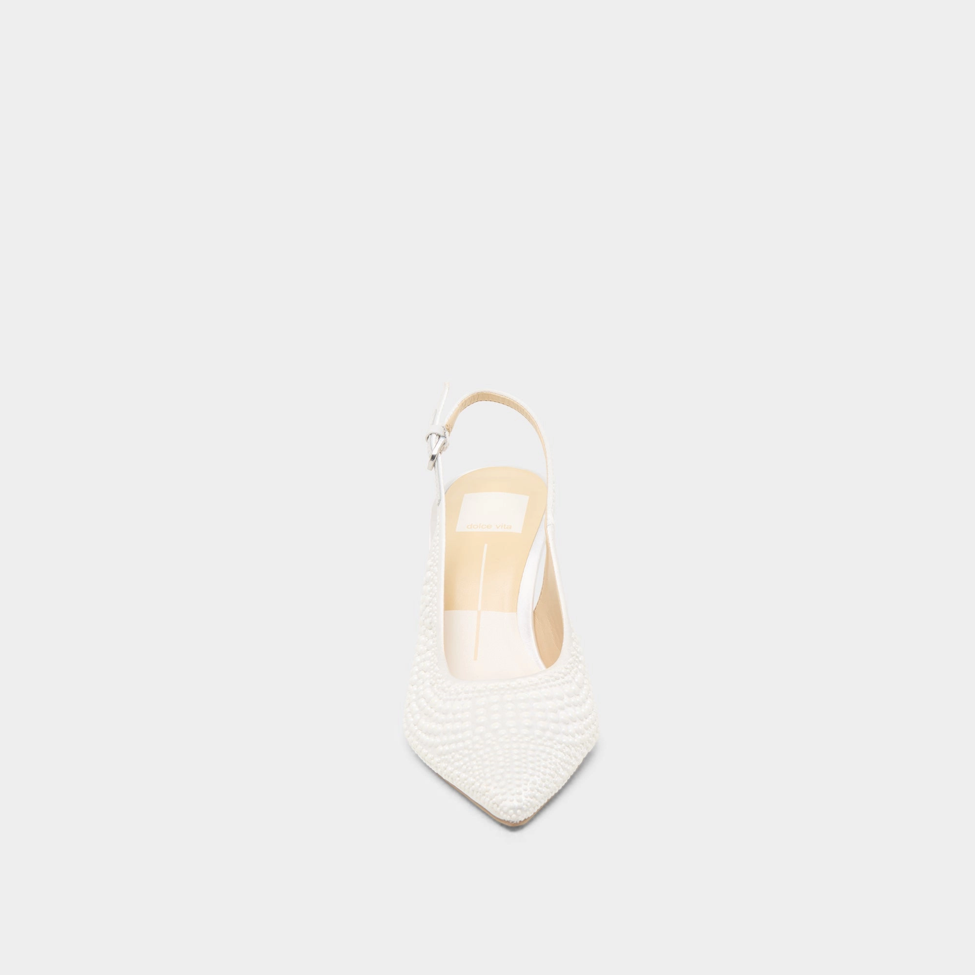 ELASI PEARL HEELS TRUE WHITE SATIN