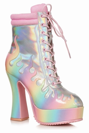 Ellie Shoes 557-FIRE Heel Women’s Ankle Boot with Flame