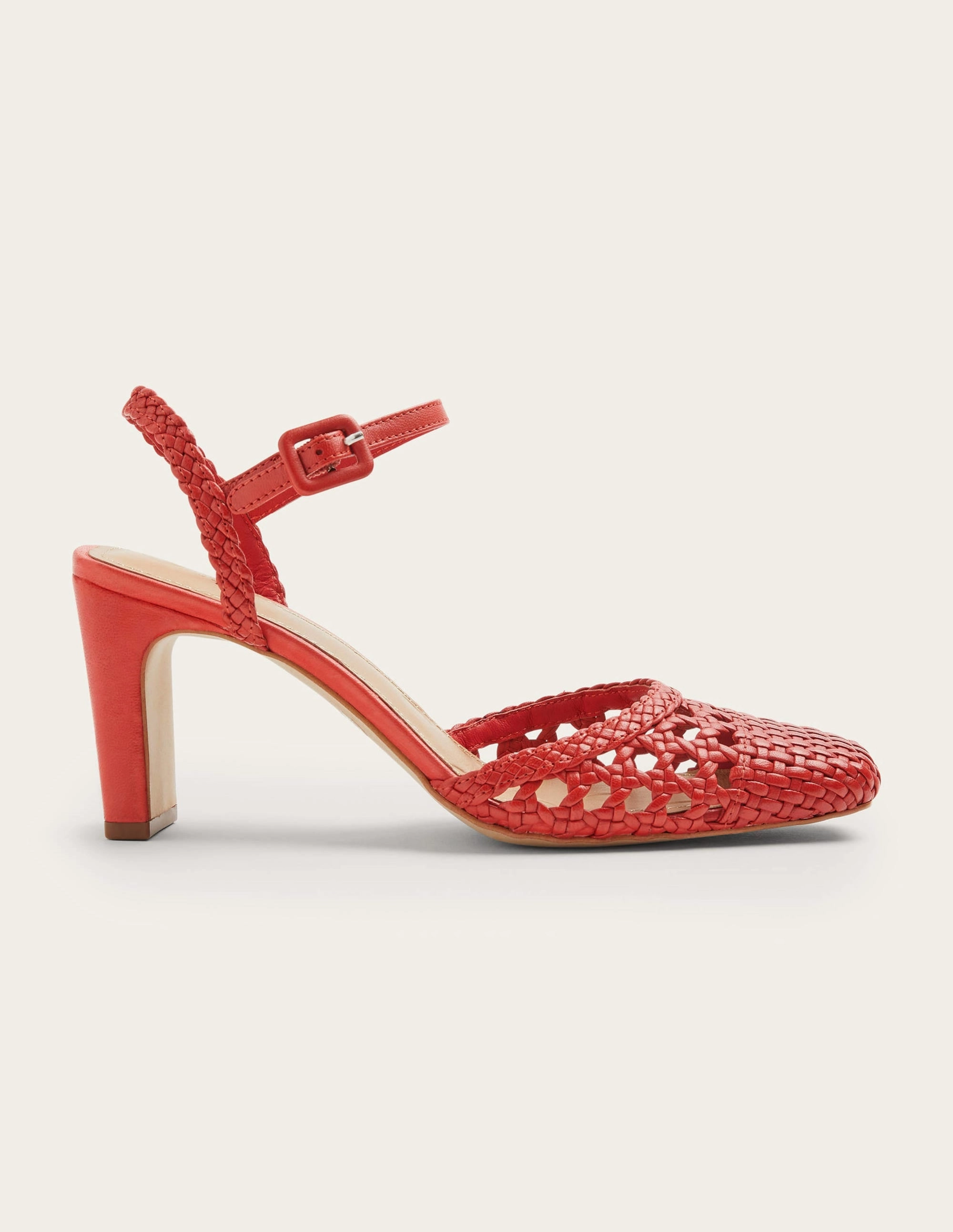 Ellie Woven Slingback Heels-Aurora Red