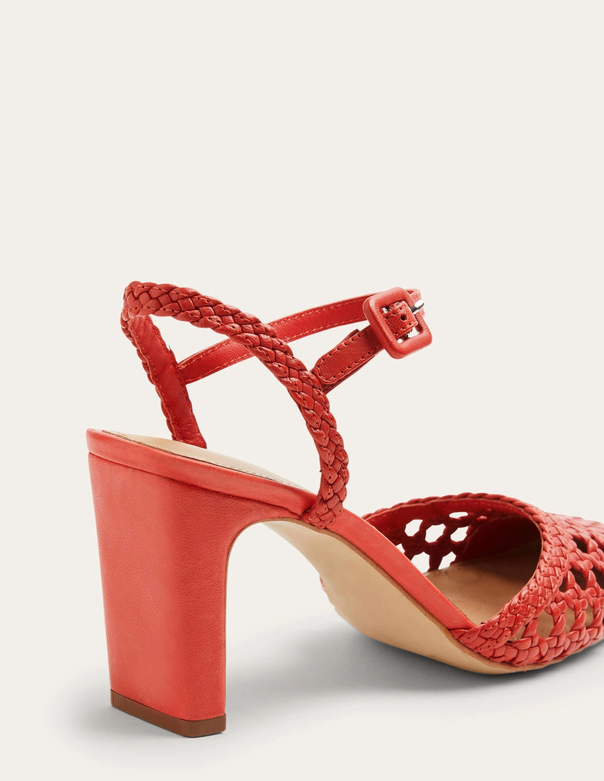 Ellie Woven Slingback Heels-Aurora Red