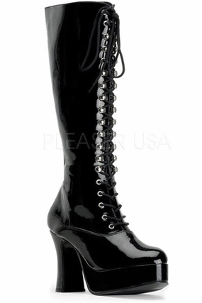 EXOTICA-2020 Knee Boot | Black Patent