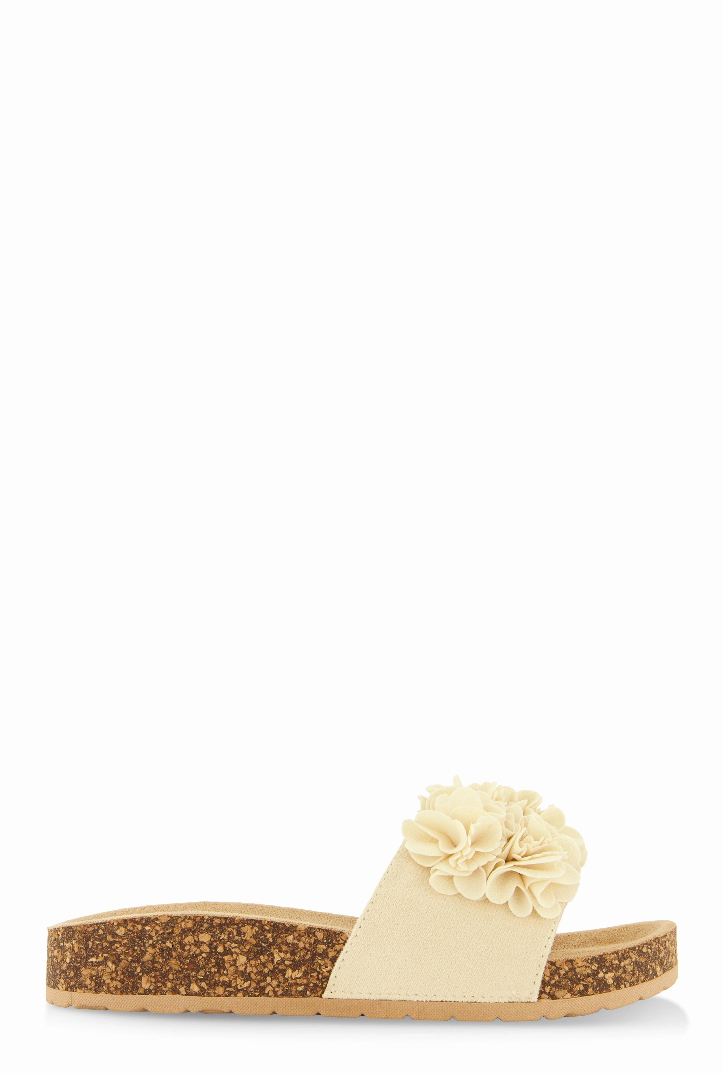 Flower Petal Band Platform Slide Sandals