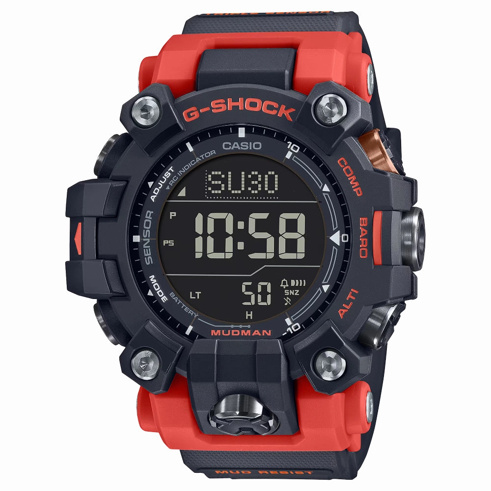 G-Shock Master of G-Land Mudman - Solar Black & Orange, GW9500-1A4