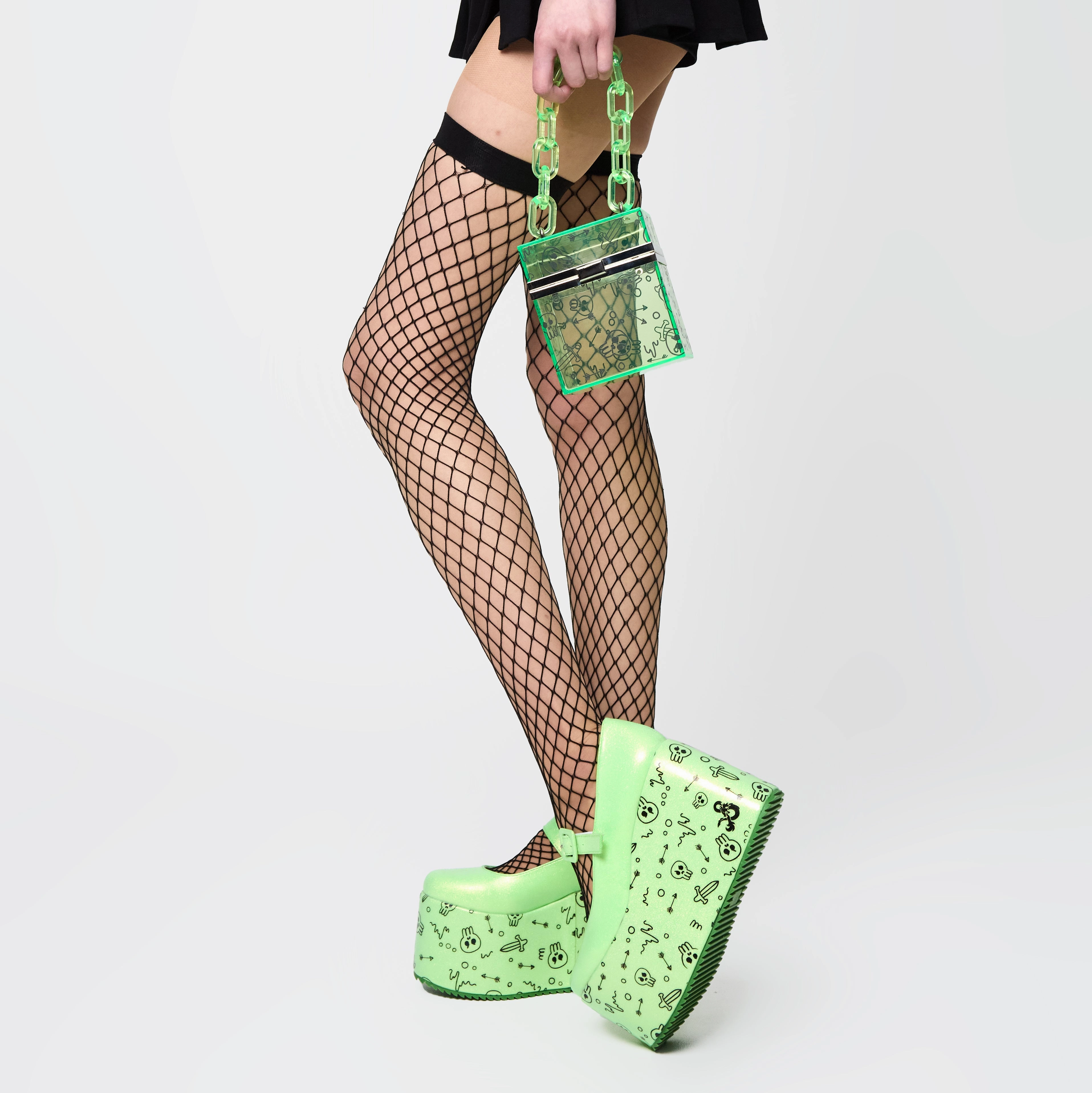 Glabagool Gelatinous Cube Wedge Mary Janes - Green