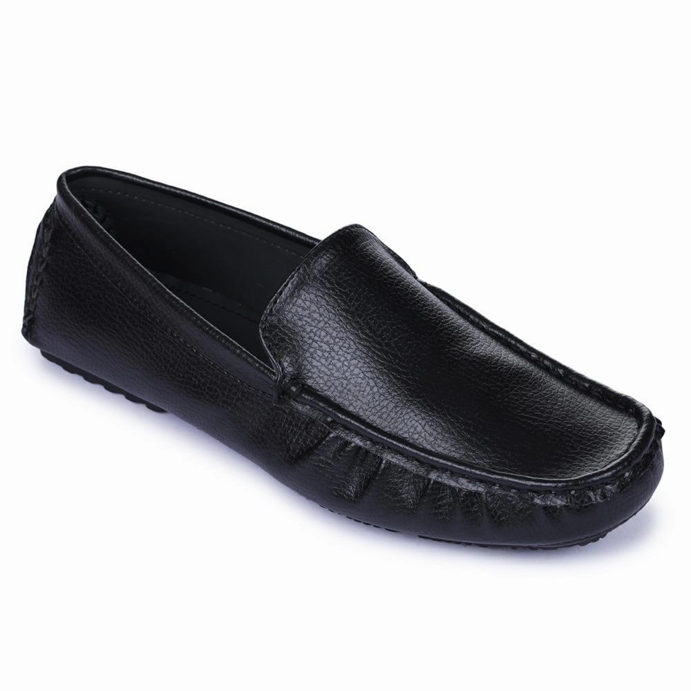 Gliders Black Casual Loafer Shoes For Men 2101-01 By Liberty
