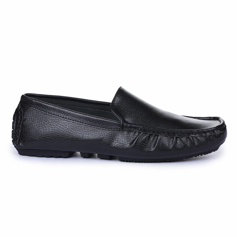 Gliders Black Casual Loafer Shoes For Men 2101-01 By Liberty