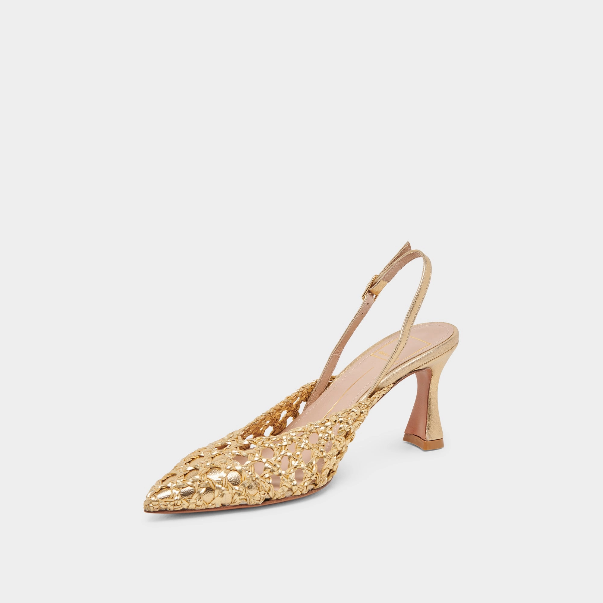 GLORIA HEELS GOLD WOVEN