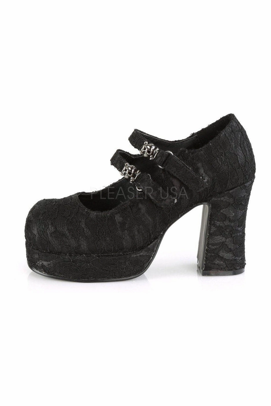 GOTHIKA-09 Demonia Maryjane | Black Genuine Satin