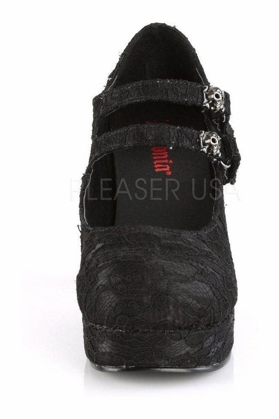 GOTHIKA-09 Demonia Maryjane | Black Genuine Satin