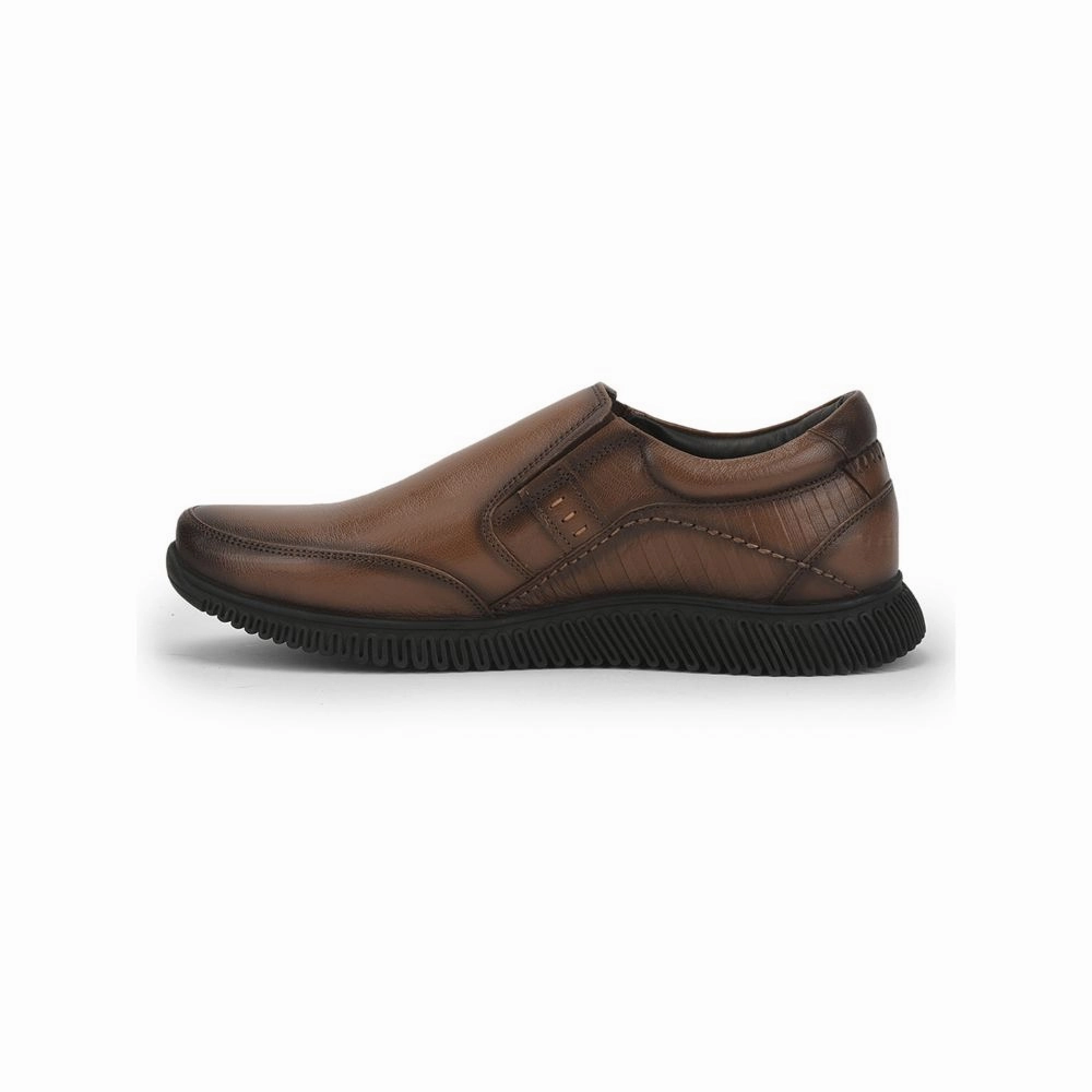 Healers Casual (Tan) Non lacing Shoes For Men UVL-102 By Liberty