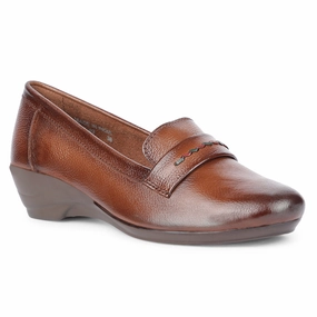 Healers Formal Tan Wedge Heel Ballerina For Women T840-02 By Liberty