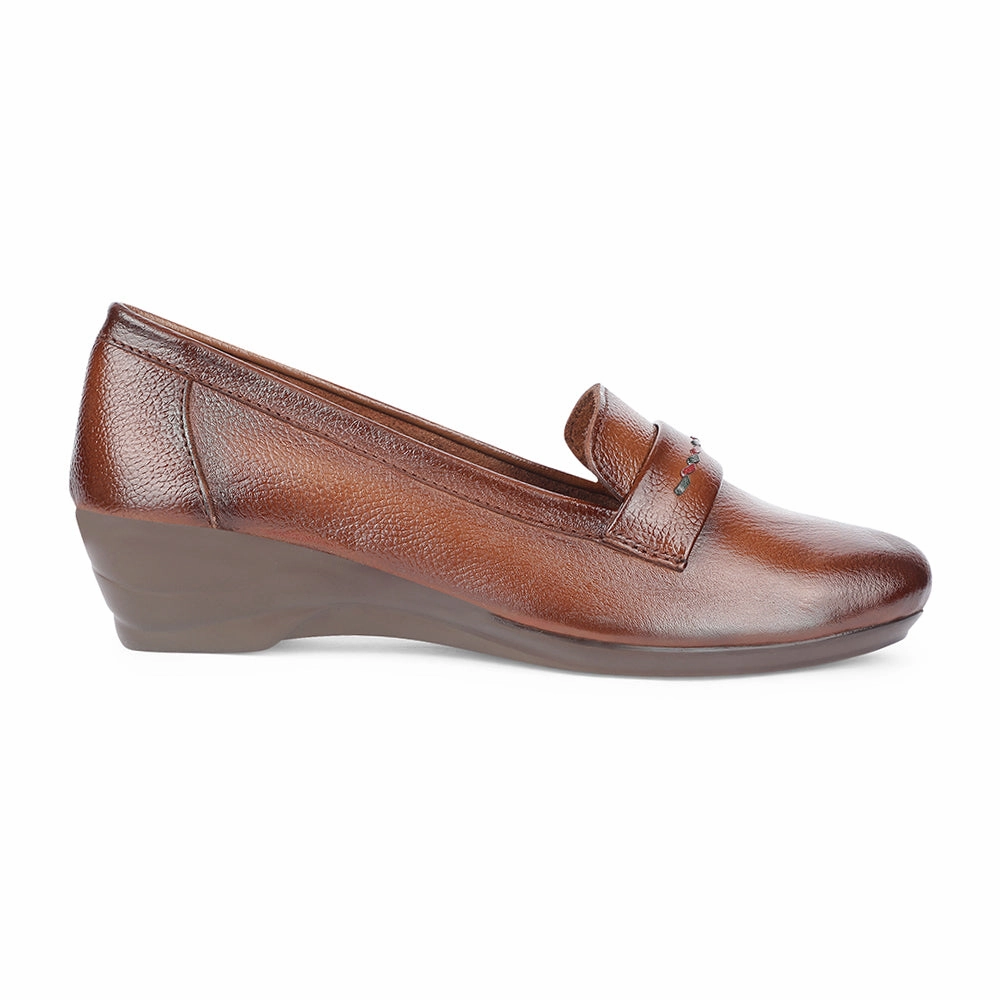 Healers Formal Tan Wedge Heel Ballerina For Women T840-02 By Liberty