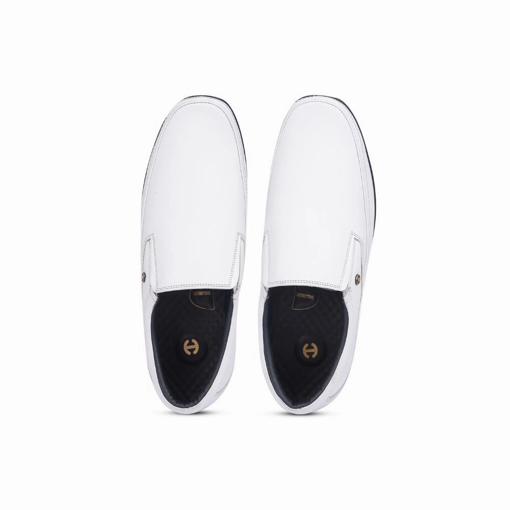 Healers White Formal Non Lacing Shoes For Men HA1-11 By Liberty