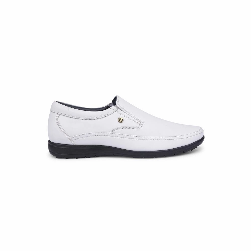 Healers White Formal Non Lacing Shoes For Men HA1-11 By Liberty