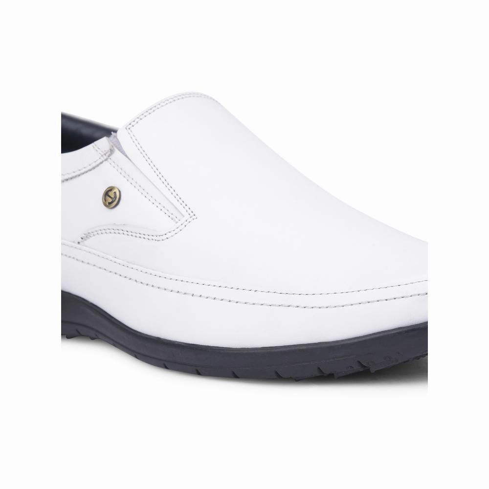 Healers White Formal Non Lacing Shoes For Men HA1-11 By Liberty