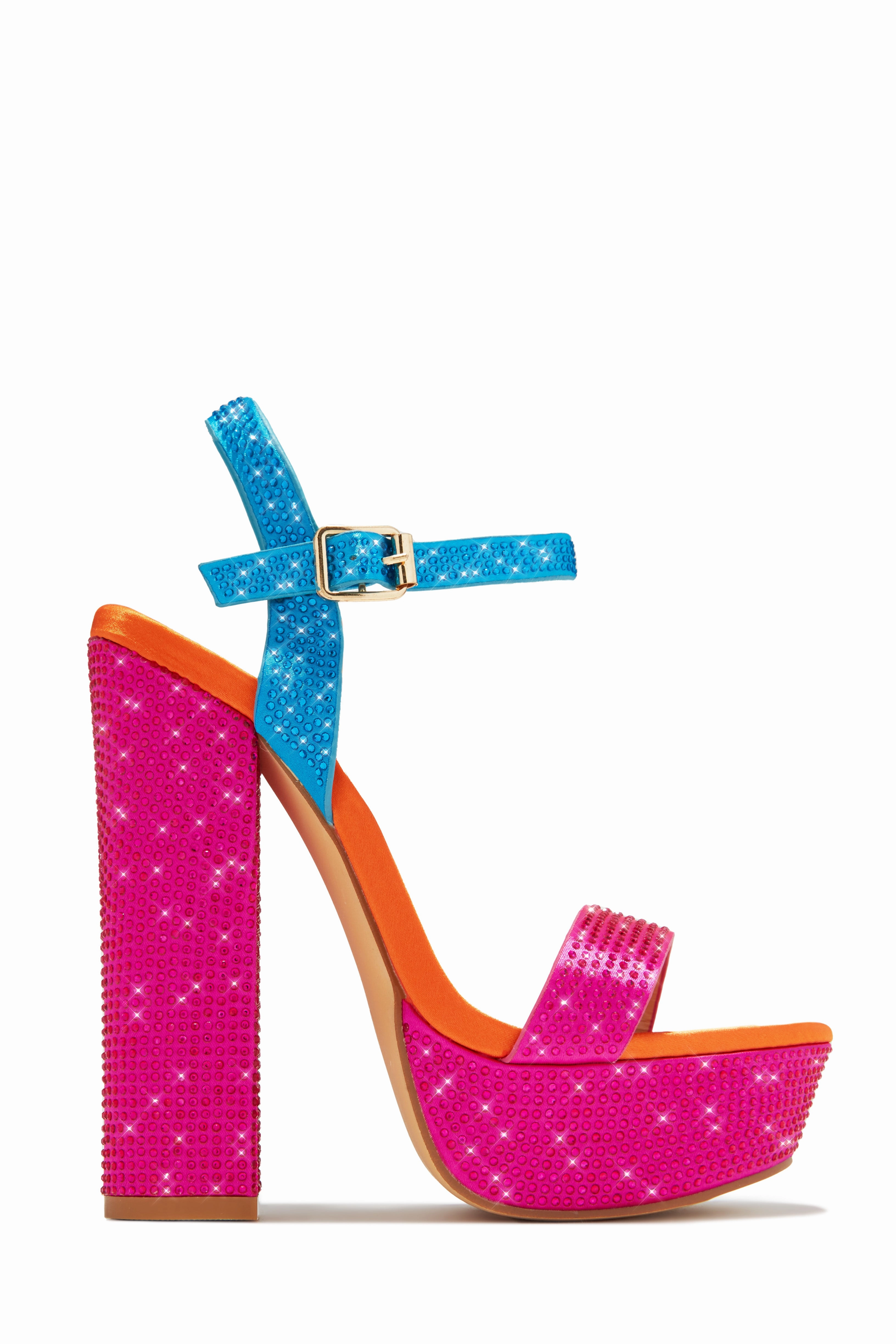 Jayde Embellished Platform Block Heels - Multi