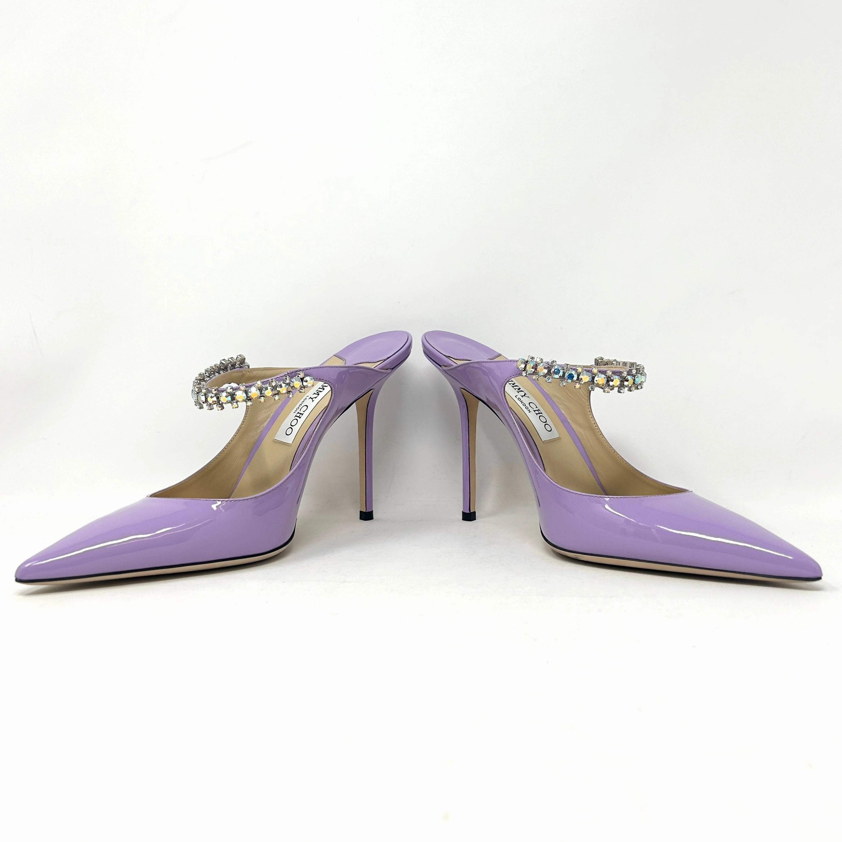 Jimmy Choo Bing 100 Wisteria Aurora Lilac Patent Leather Heels 42 UK 9