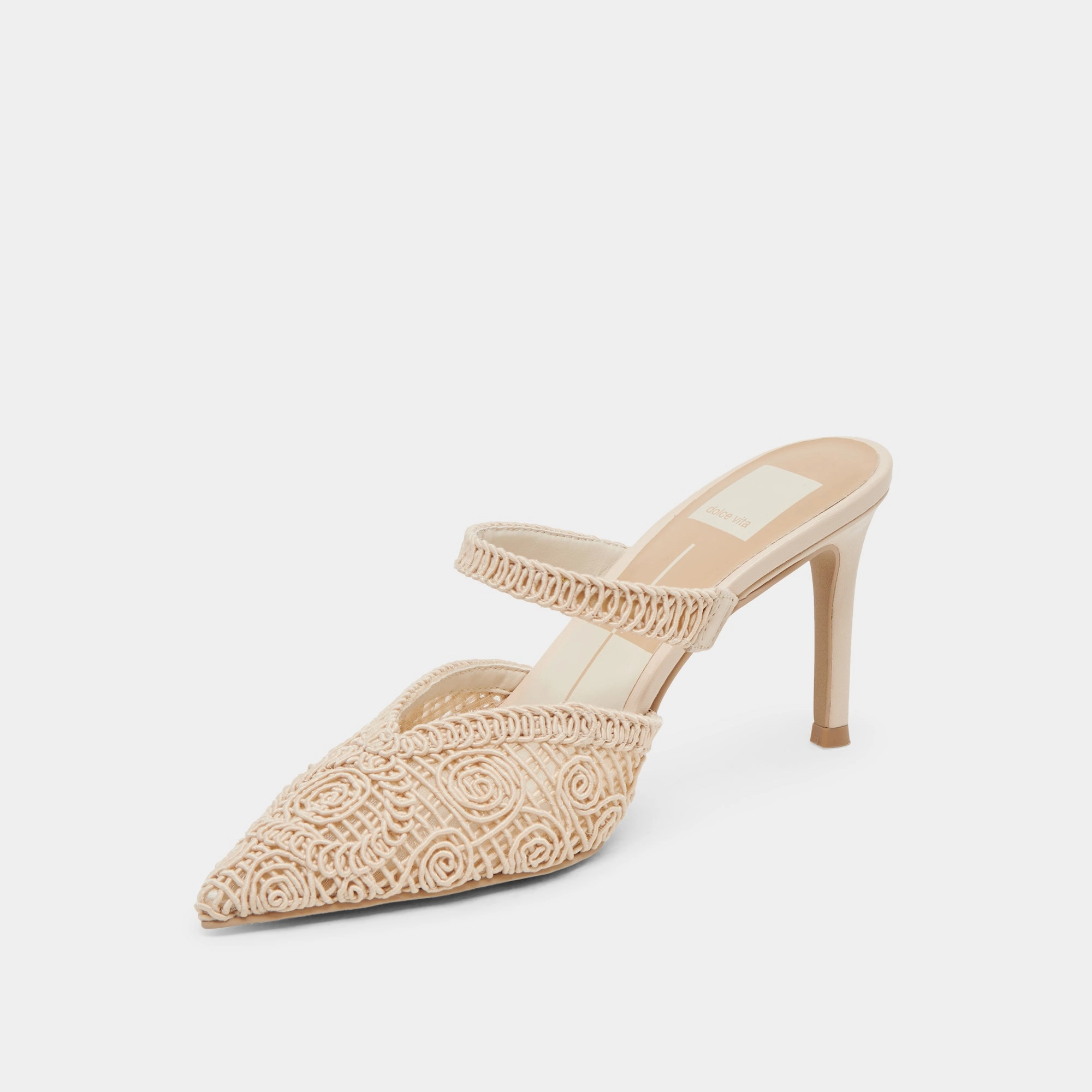KASSY HEELS NATURAL MACRAME