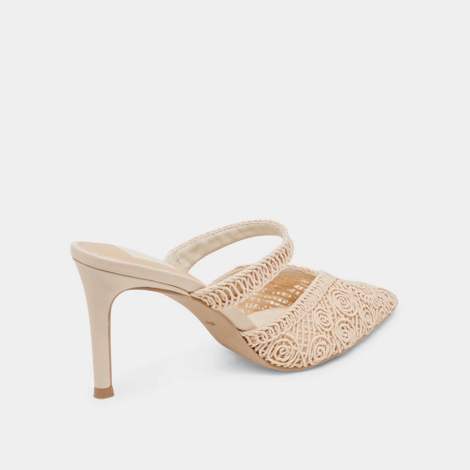 KASSY HEELS NATURAL MACRAME