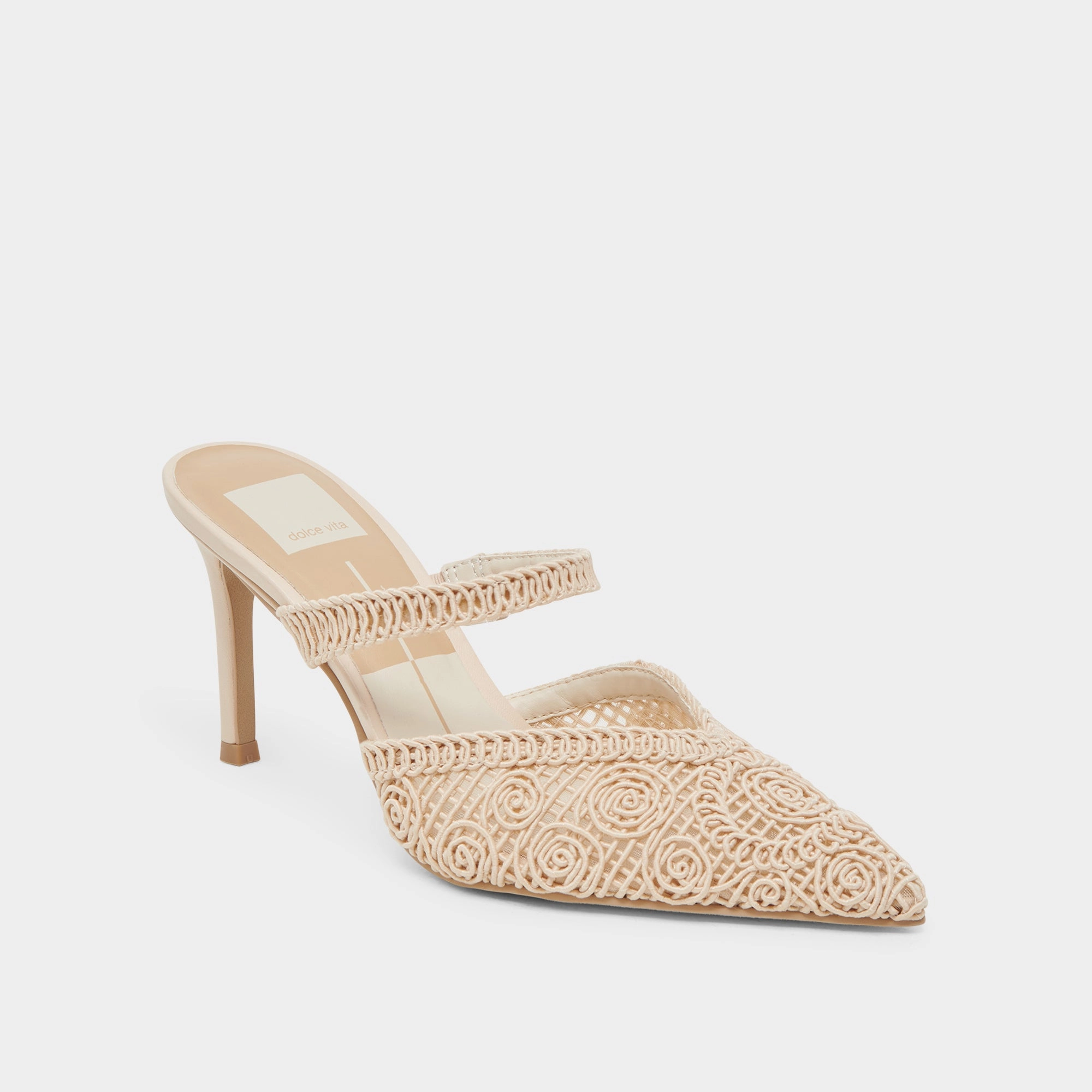 KASSY HEELS NATURAL MACRAME