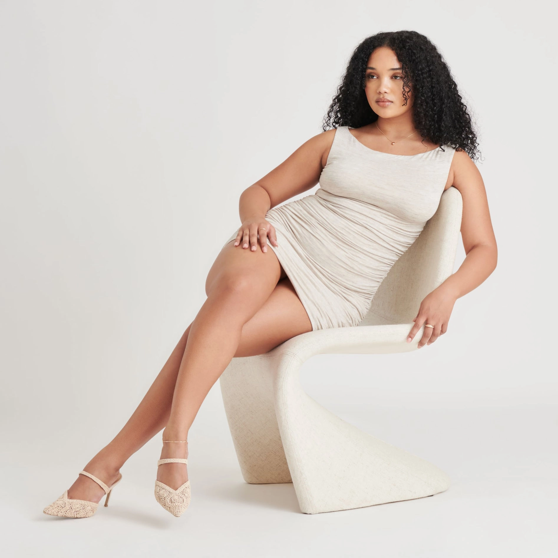 KASSY HEELS NATURAL MACRAME