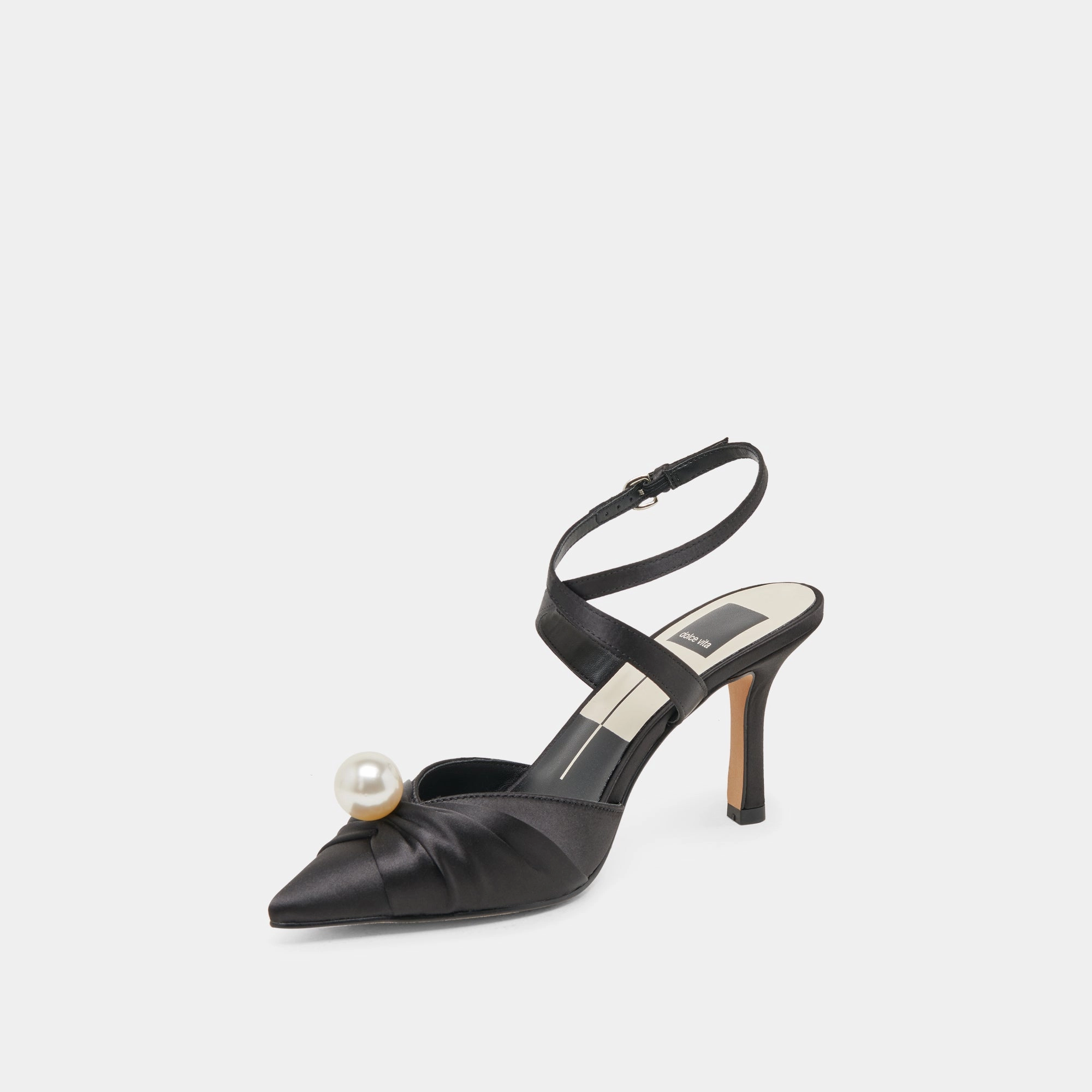 KAYSEY HEELS ONYX SATIN
