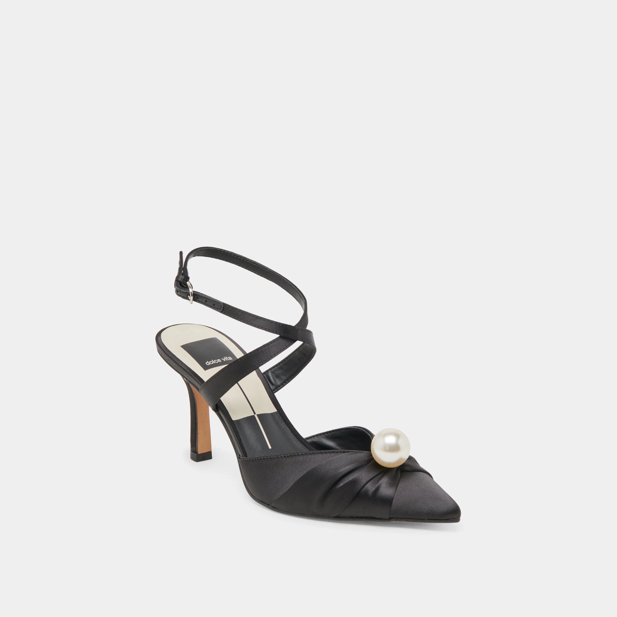 KAYSEY HEELS ONYX SATIN