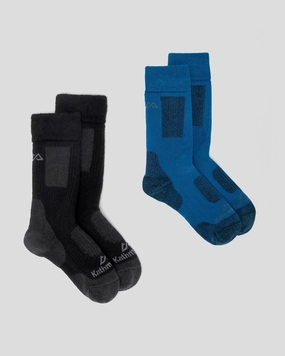 Kids' Thermo Socks -Two Pack - Black/Eddy