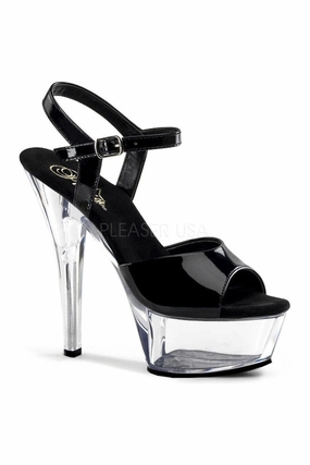 KISS-209 Platform Sandal | Black Patent